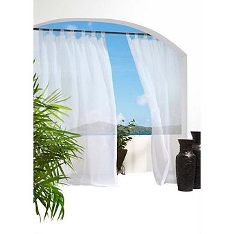 Commonwealth Outdoor Decor Escape Voile Hook And Loop Tab Curtain Panel - 54x96" - White