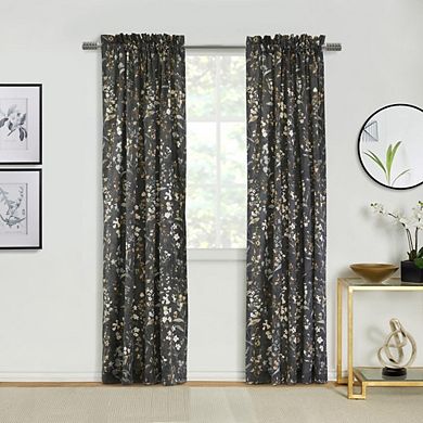 Commonwealth Rockport Pole Top Dressing Window Curtain Panel Pair - 50x63", Dark Grey
