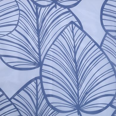 Havana Leaf Outdoor/Indoor Curtain Grommet Top Panel With 8 Silver Grommets - 54x108" - Blue