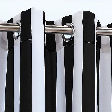 Coastal Stripe Uv Protected Printed Top Panel With 8 Gun Metal Grommets