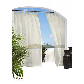Commonwealth Outdoor Decor Escape Voile Hook And Loop Tab Curtain Panel - 54x84" - Ivory