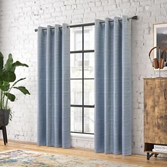 Thermaplus Solstice Room Darkening Grommet Curtain - 52x95", Navy