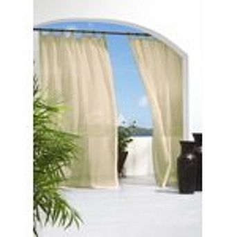 Outdoor Décor Escape Hook And Loop Sheer Tab Panel 54"Wide By 96" Long