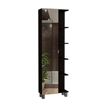Urano Mirror Linen Cabinet, Four Interior Shelves, Five External Shelves
