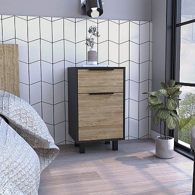 Kaia Z Nightstand, One Drawer, One Cabinet, Four Legs, Superior Top