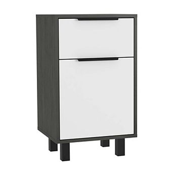 Kaia Z Nightstand, One Drawer, One Cabinet, Four Legs, Superior Top