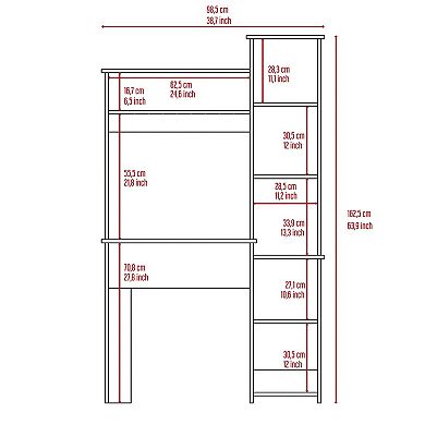 Versalles Writintg Desk, Two Superior Shelves, Bookshelf