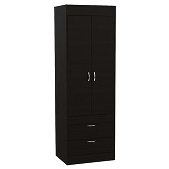 Lisboa Armoire, Rod, Double Door, Two Drawers, Metal Handles