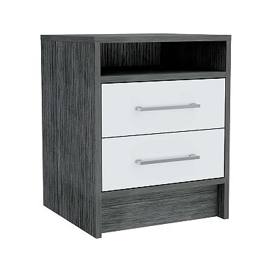 Eter Nightstand, Superior Top, Two Drawers