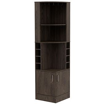 Syrah Corner Bar Cabinet, Two External Shelves