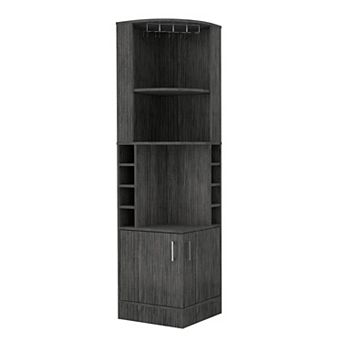 Syrah Corner Bar Cabinet, Two External Shelves