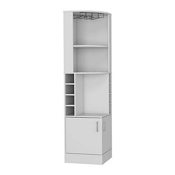 Syrah Corner Bar Cabinet, Two External Shelves
