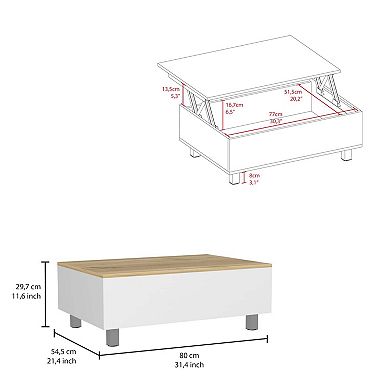 Gambia Lift Top Coffee Table, Four Legs