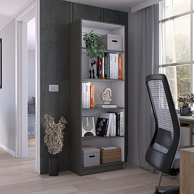 Home 4 Shelves Bookcase With Multi-tiered Storage