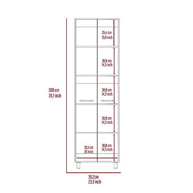 Ibis Linen Cabinet, Double Doors, Four Interior Shelves, Two Cabinets