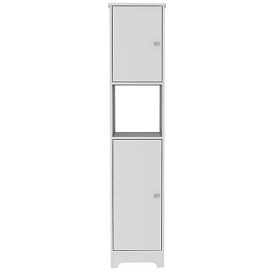 Ibis Linen Cabinet, Double Doors, Four Interior  Shelves, Two Cabinets