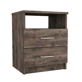 Napoles Nightstand, Superior Top, Two Drawers, One Shelf