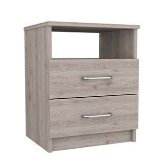 Napoles Nightstand, Superior Top, Two Drawers, One Shelf