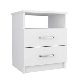Napoles Nightstand, Superior Top, Two Drawers, One Shelf