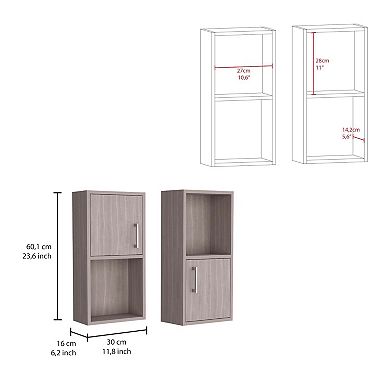 Oba 2-pc Wall-mounted Bathroom Medicine Cabinet With Open And Closed Storage
