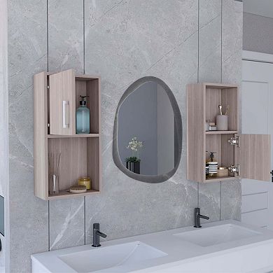 Oba 2-pc Wall-mounted Bathroom Medicine Cabinet With Open And Closed Storage