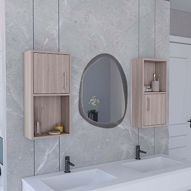 Oba 2-pc Wall-mounted Bathroom Medicine Cabinet With Open And Closed Storage