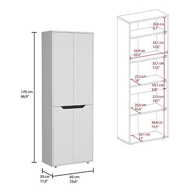 Herrin Storage Cabinet Kitchen Pantry With Four Doors And And Five Interior Shelves