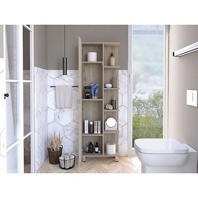 Urano Mirror Linen Cabinet, Four Interior Shelves, Five External Shelves