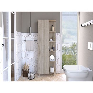Urano Mirror Linen Cabinet, Four Interior Shelves, Five External Shelves