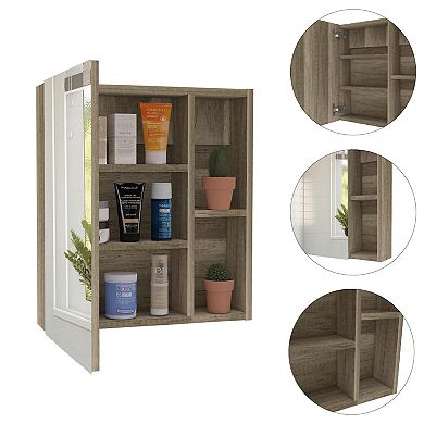 Labelle Medicine Cabinet With Mirror, Five Internal Shelves, Single Door