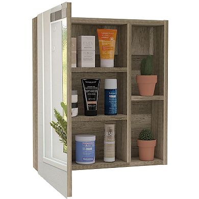 Labelle Medicine Cabinet With Mirror, Five Internal Shelves, Single Door