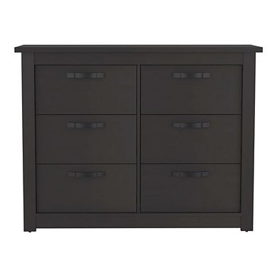 Becca 6 Drawer Double Dresser , Four Legs, Metal Hardware