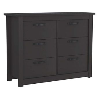 Becca 6 Drawer Double Dresser , Four Legs, Metal Hardware