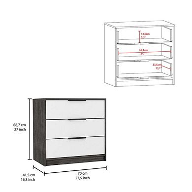 Kaia 3 Drawers Dresser, Superior Top