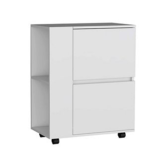 Glasgow Bar Cart Two Pull-down Door Cabinets And Two Open Shelves