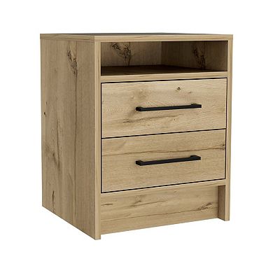 Eter Nightstand, Superior Top, Two Drawers