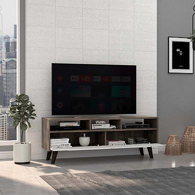 Oslo Tv Stand For Tv´s Up 51", Two Drawers, Four Legs, Three Open Shelves