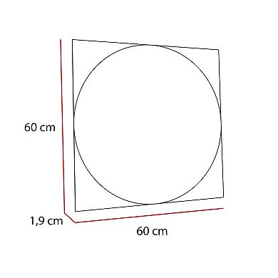 Salerno Mirror, Square Shape, Sandblasting Borders