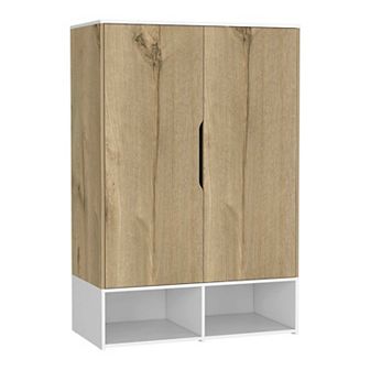 Rosie Armoire, Two Open Shelves, Double Door, Five Shelves, Hanging Rod