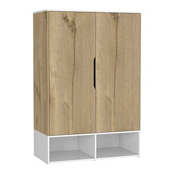 Rosie Armoire, Two Open Shelves, Double Door, Five Shelves, Hanging Rod