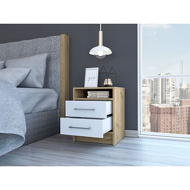 Eter Nightstand, Superior Top, Two Drawers