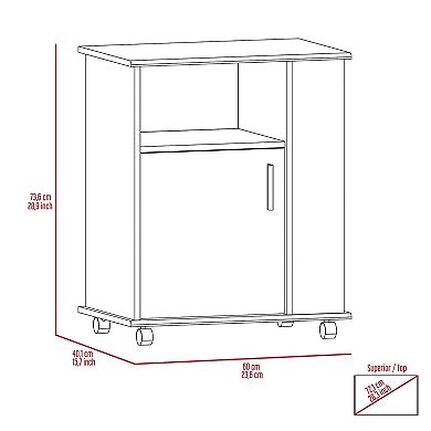 Kit Lower Microwave Cabinet, Single Door, Three Side Shelves