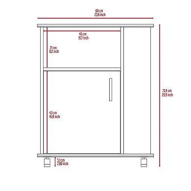 Kit Lower Microwave Cabinet, Single Door, Three Side Shelves