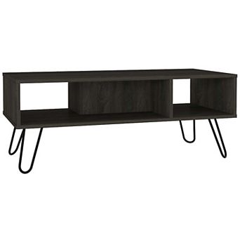 Vassel Coffee Table, Hairpin Legs, Two Shelves