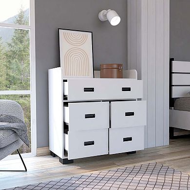 Alyn Dresser, Four Legs, Four Drawers, One Double Drawer, Superior Top