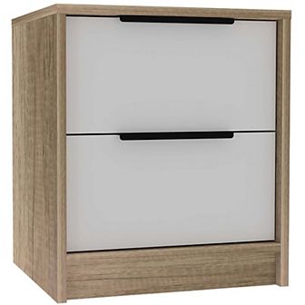 Kaia Nightstand, Two Drawers, Metal Handle