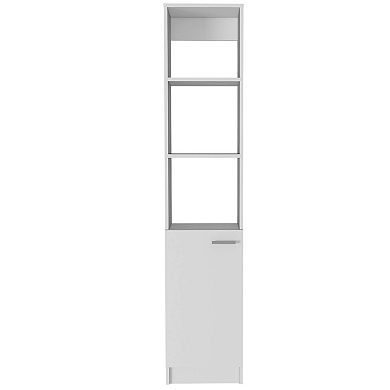 Malaga Linen Cabinet, Two Interior  Shelves, Three External Shelves, Single Door