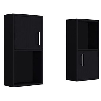 Oba 2 pc Wall-mounted Bathroom Medicine Cabinet With Open And Closed Storage