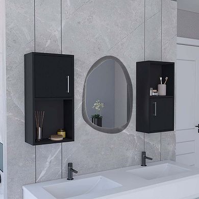 Oba 2-pc Wall-mounted Bathroom Medicine Cabinet With Open And Closed Storage