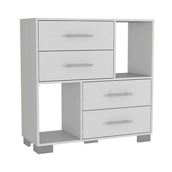 Krista Dresser, Two Open Shelves, Four Drawers